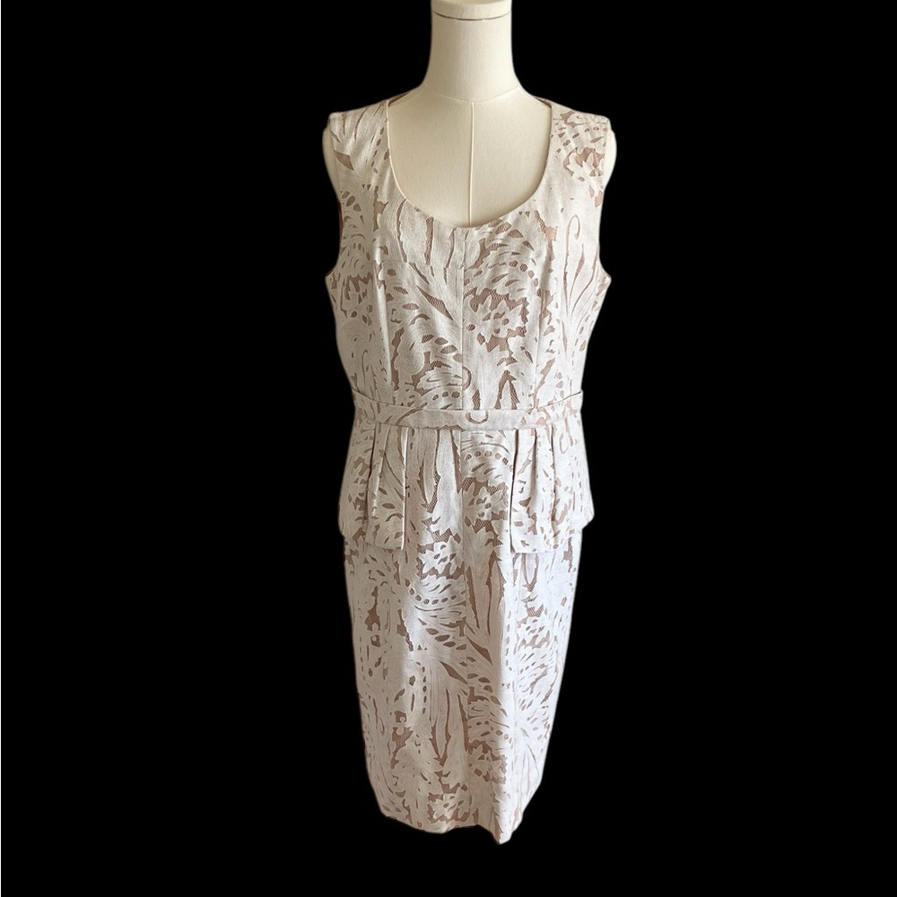 BCBGMAXAZRIA WHITE/IVORY ETNA LACE‎ PEPLUM COCKTAIL DRESS SIZE 12